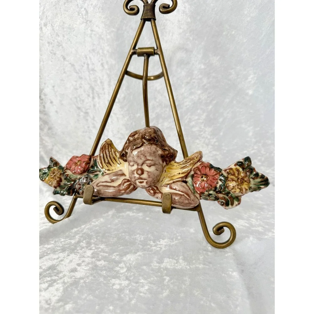 Glazed Terracotta‎ Herrenchiemsee Cherub Wall Plaque Rococo Inspired Germany